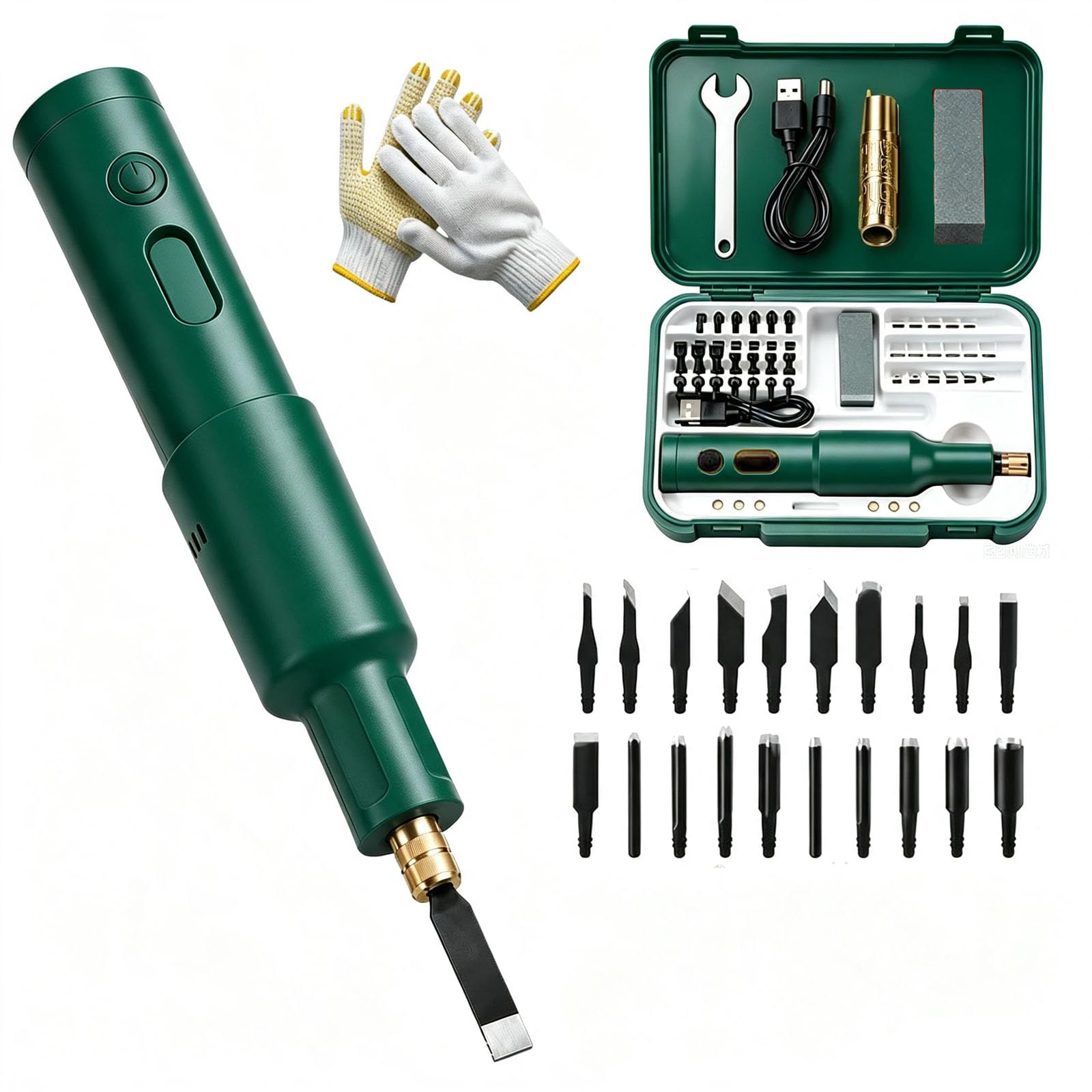 Kabelloses elektrisches Holzschnitzmeißel-Set (Schwarz)