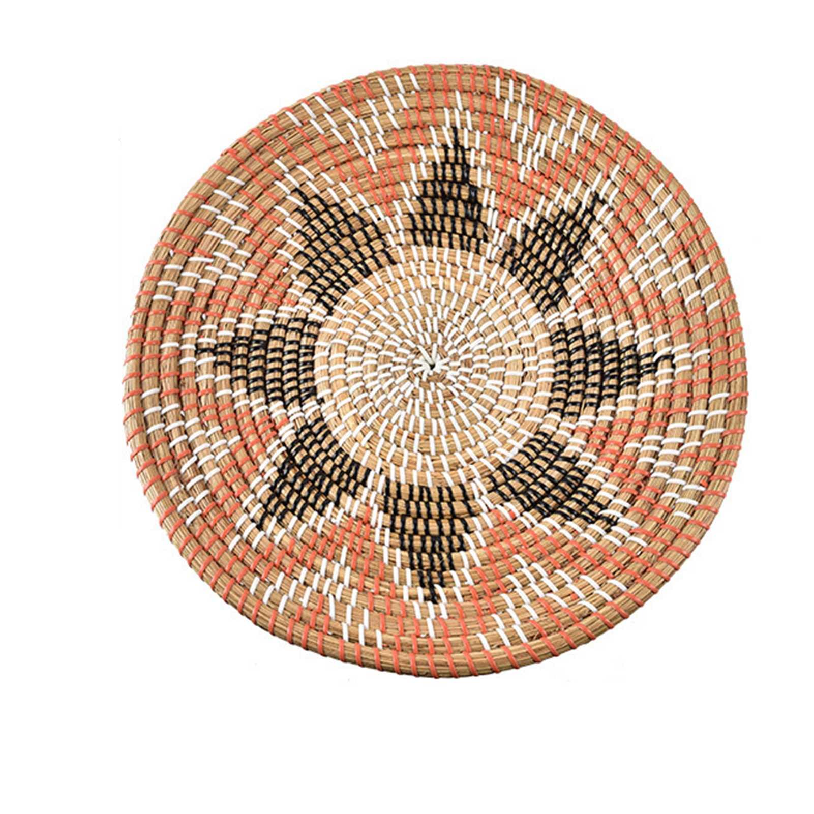 Wandbehänge ausRattan für den Innenbereich, Wandkorb-Dekor, 100% natürliches Rattan, geflochtenes Seegras, handgefertigt, for Aufhängen, gewebter Wandkorb(M)
