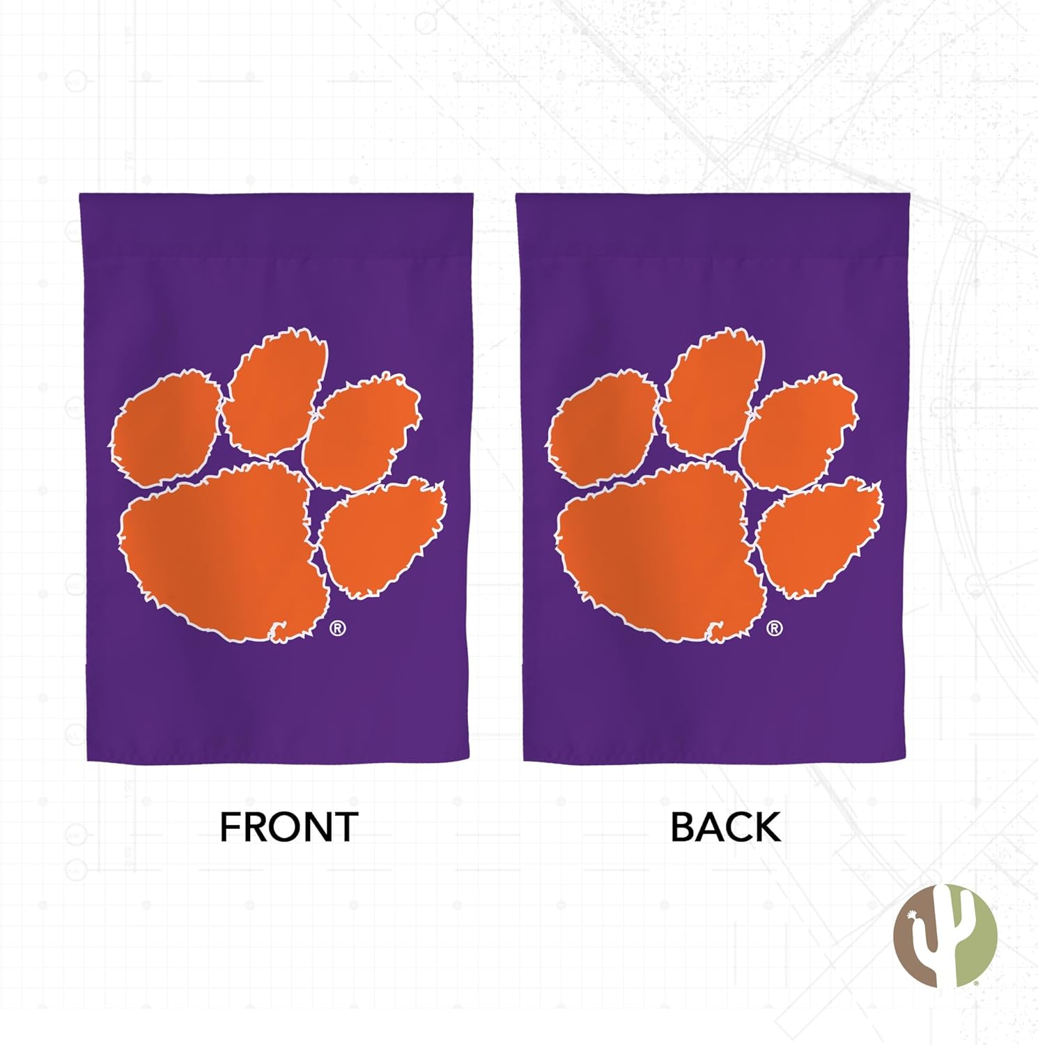 Desert Cactus Clemson University CU Garden Flag – 19 x 12 inch Clemson Tigers Banner, For Outdoor Display and Events (Design H) - Image 2