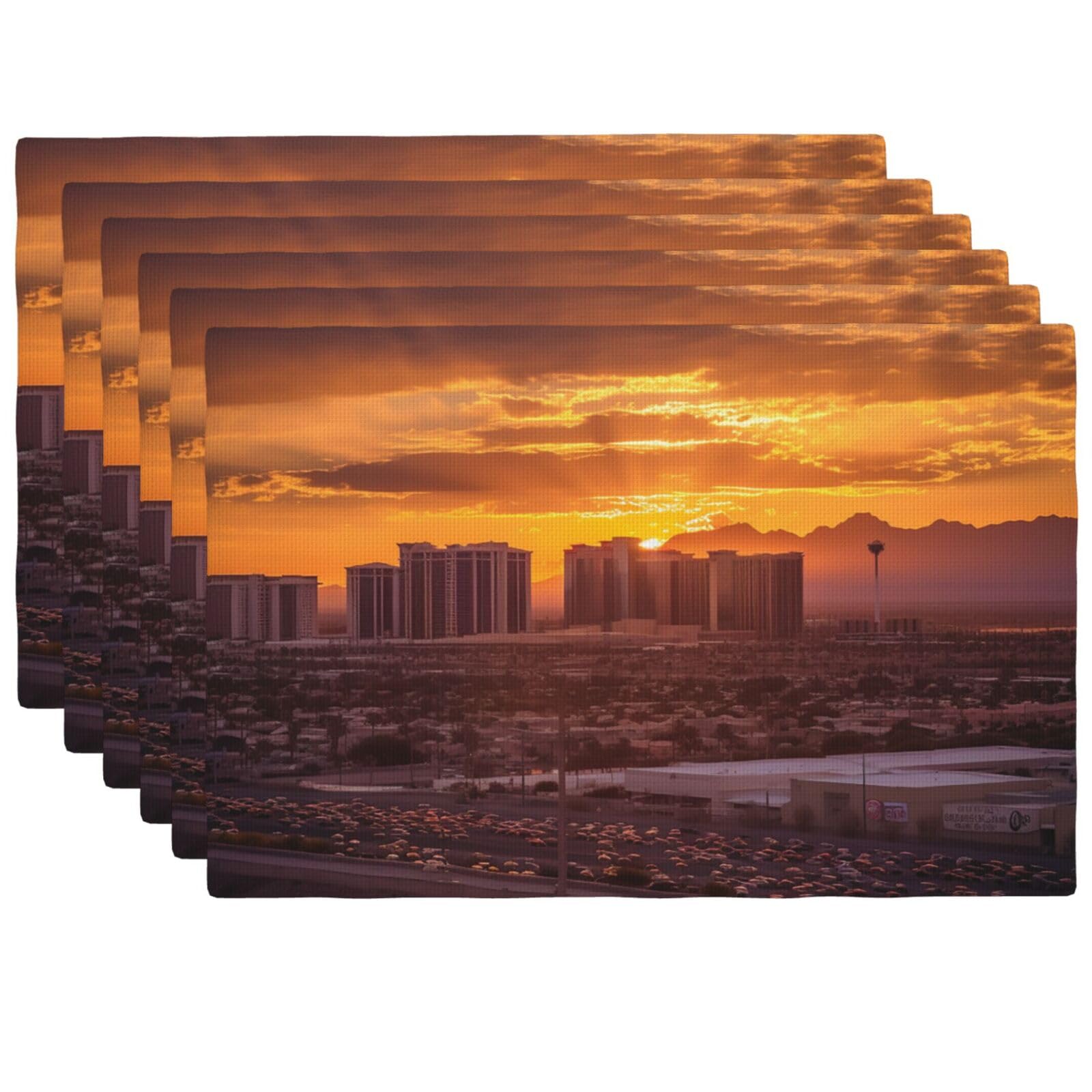 Set de table Las Vegas Sunset en lin premium résistant aux taches