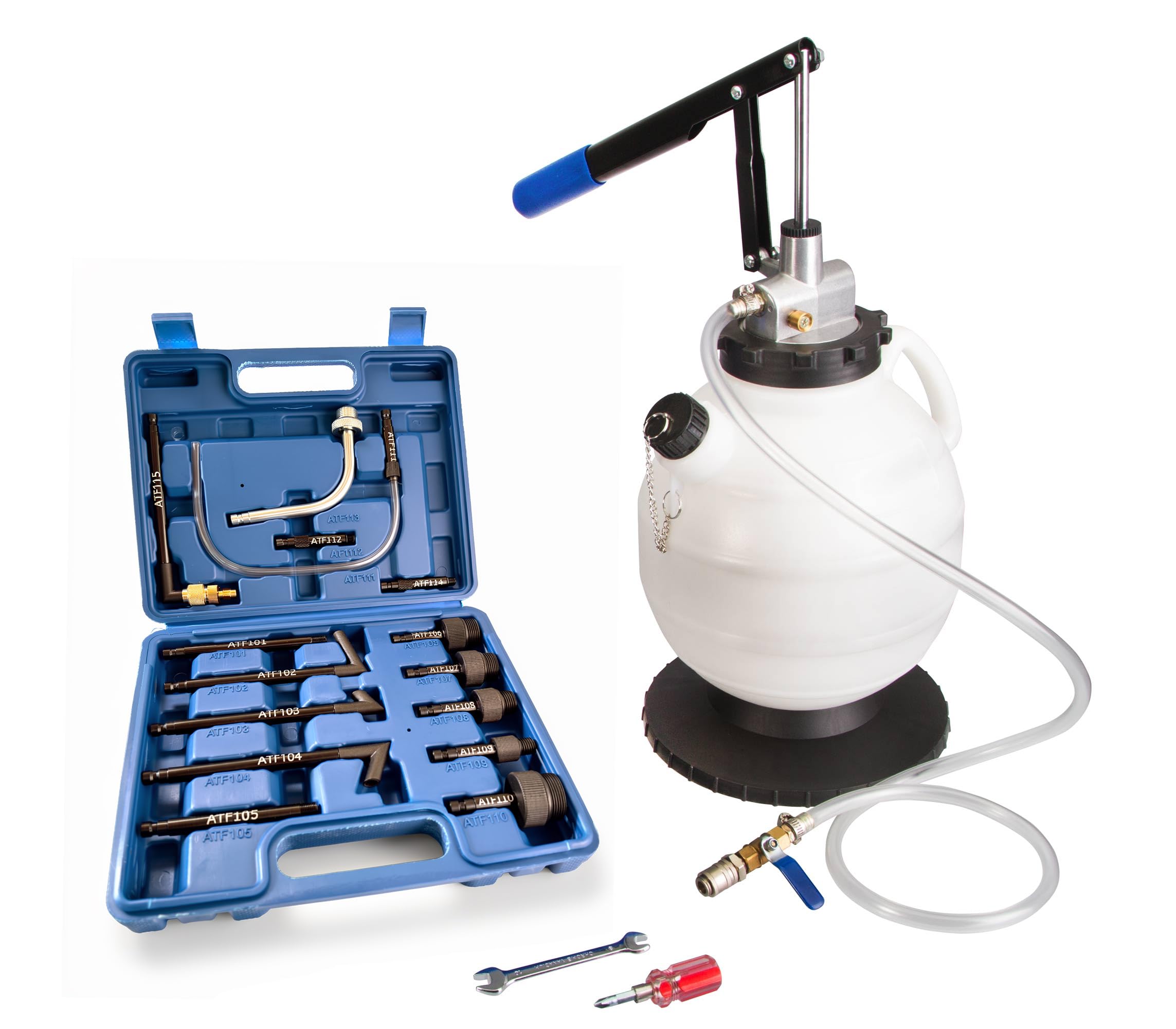 otgerlensker products Manueller Öleinfüller mit Werkzeuge Ölfüllgerät Einfüllgerät Getriebeölpumpe 7,5L 15 Adapter