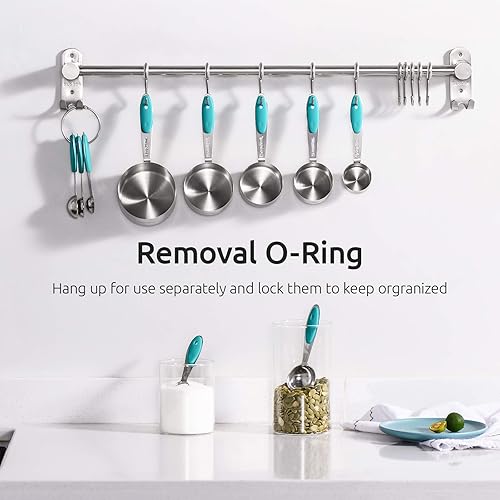 Miniatura 44 de U-Taste - Juego de tazas y cucharas medidoras Multicolores,aguamarina (Aqua Sky),Negro,Azul,Azul medianoche,Naranja,Púrpura,Rojo -,verde azulado