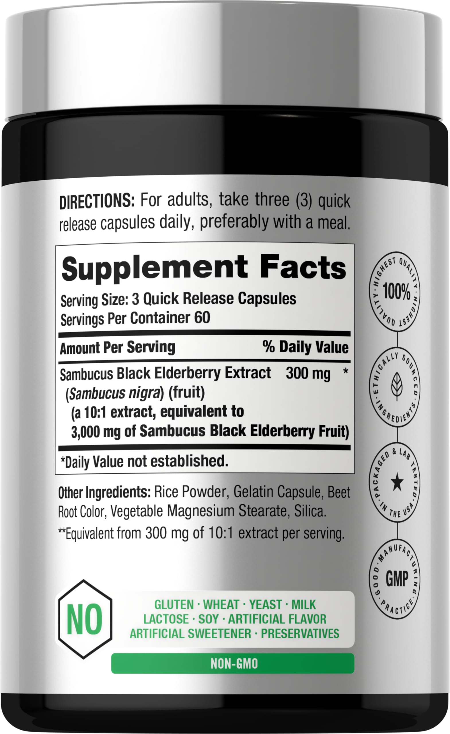 Horbäach Black Elderberry | 180 Capsules | Sambucus Extract Supplement — Amazon image 2