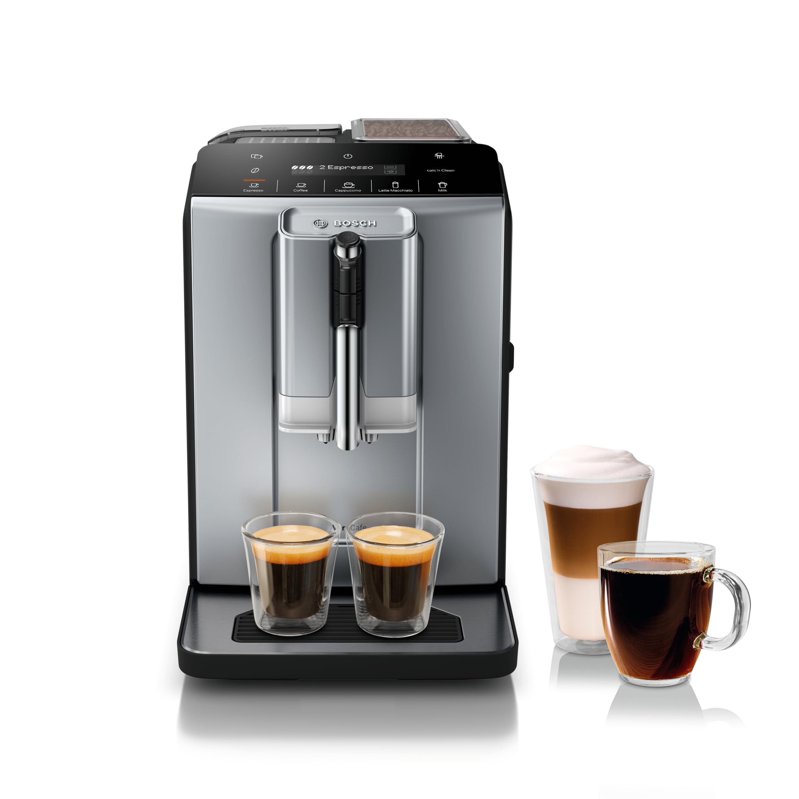 Bosch TIU20508 300 Series Fully Automatic Espresso Machine with Milk Express in-cup frother LCD Touch Control Panel Cup