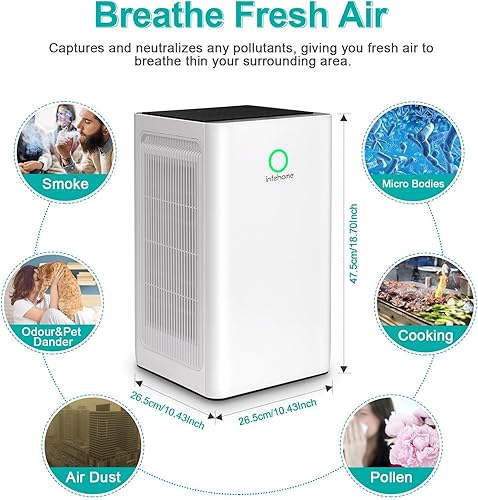 Miniatura 5 de Purificadores de aire para el hogar, purificador de aire HEPA de hasta 2000 pies cuadrados con sensor de calidad del aire, purificador de aire para