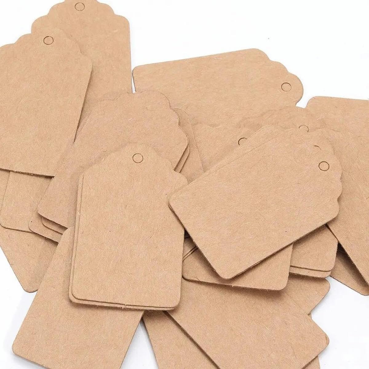 1000 Stück/Los Kraft-Geschenkanhänger, gewellte Kante, Hochzeitsfeier, Papieranhänger, Preisschild, Hängeetikett, individuelle Anhänger, 1000 Stück