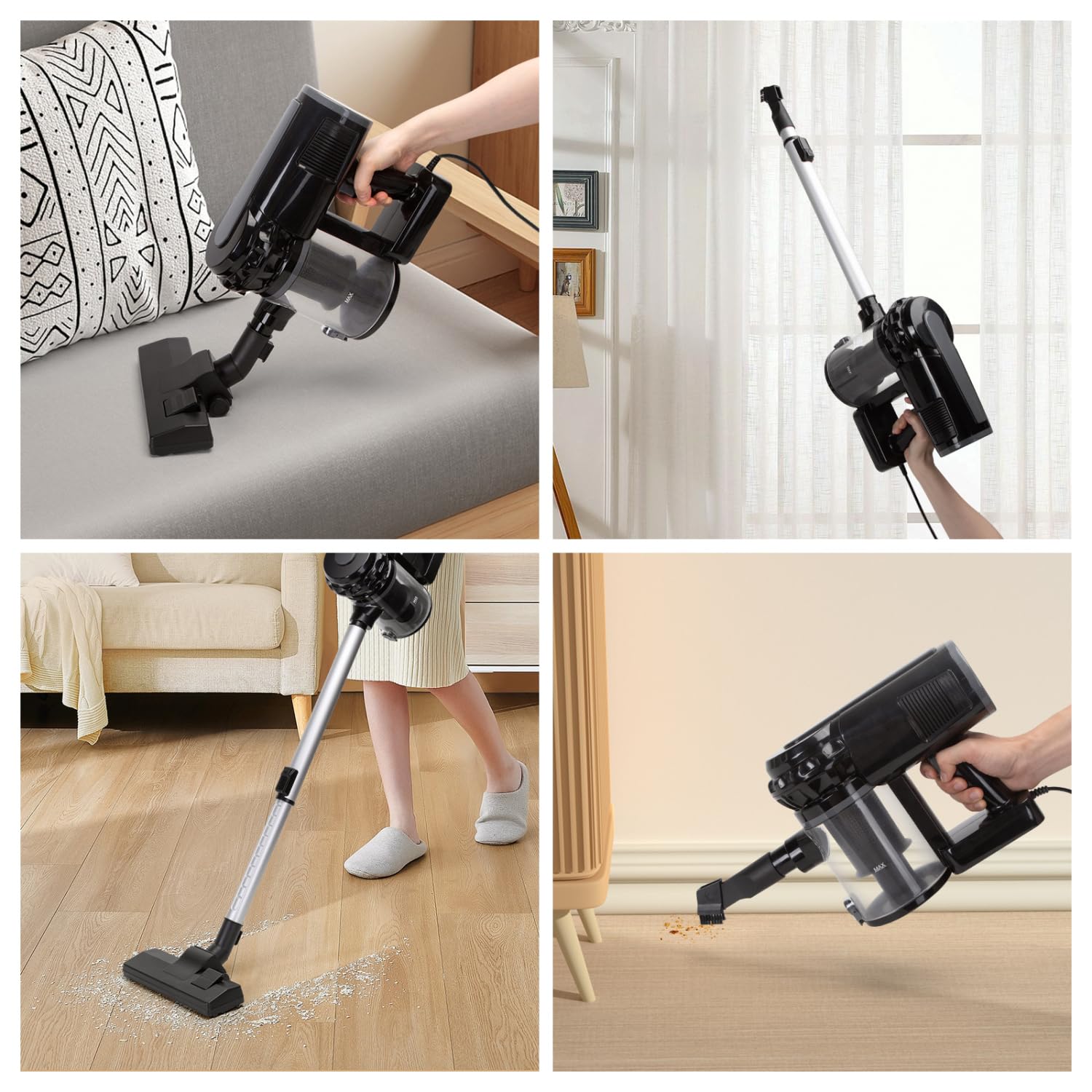 AIGOSTAR Staubsauger 4-in-1 Handstaubsauger Staubsauger Wired Vacuum Cleaner with HEPA Filtering Leichtgewicht