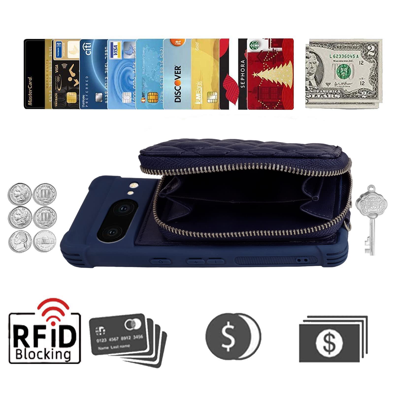 MONASAY Wallet Case Fit For Google Pixel 7 Pro,[Screen Protector Included] [RFID Blocking] Flip Folio Leather Cell Phone Cover With Credit Card Holder Fit For Google Pixel 7 Pro 5G, Black