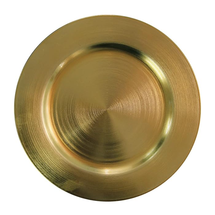 Buy Metallic Gold Charger Plates Rings 12 pcs 13 Inch Plasic Round