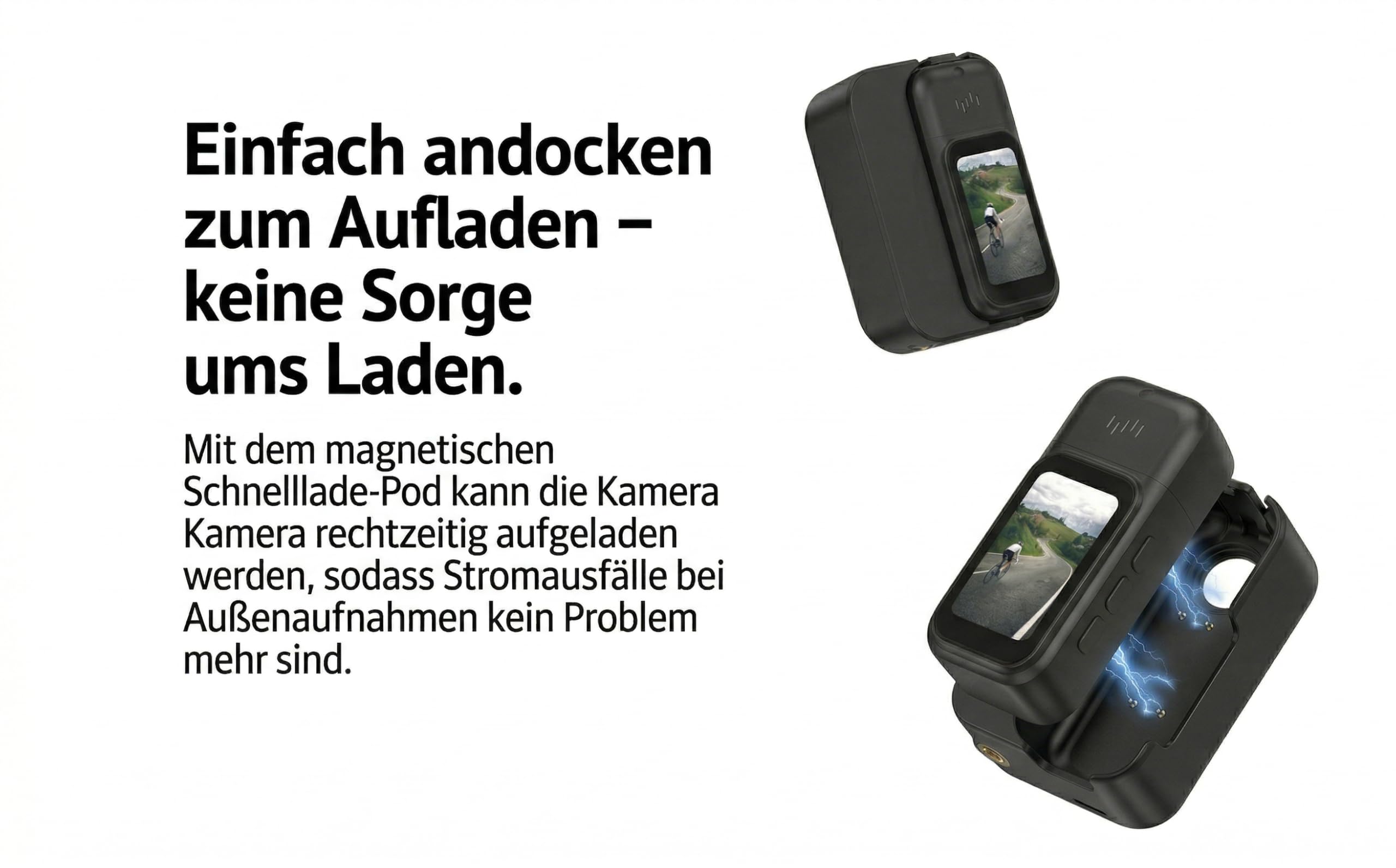 Action Cam 4K Bodycam 64GB, 1.47 Zoll Touch Display, Ladecase, Linse 180 Grad drehbar + 360 Grad Clip, Magnetische Halterung, 30m Wasserdicht, 3h Akku für Sport, Motorrad, Tauchen UVM.