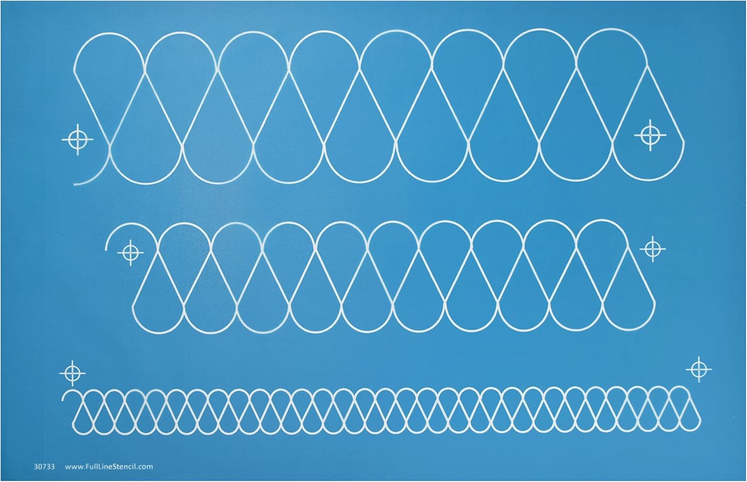 Full Line Stencil - Easy Border Bundle, Pack of 3 Stencils: Border Assortment, Swirl Sashing Border, Ribbon Candy Border for Free Motion, Domestic Machine, Hand, Long-Arm Quilting (30669,30640,30733)