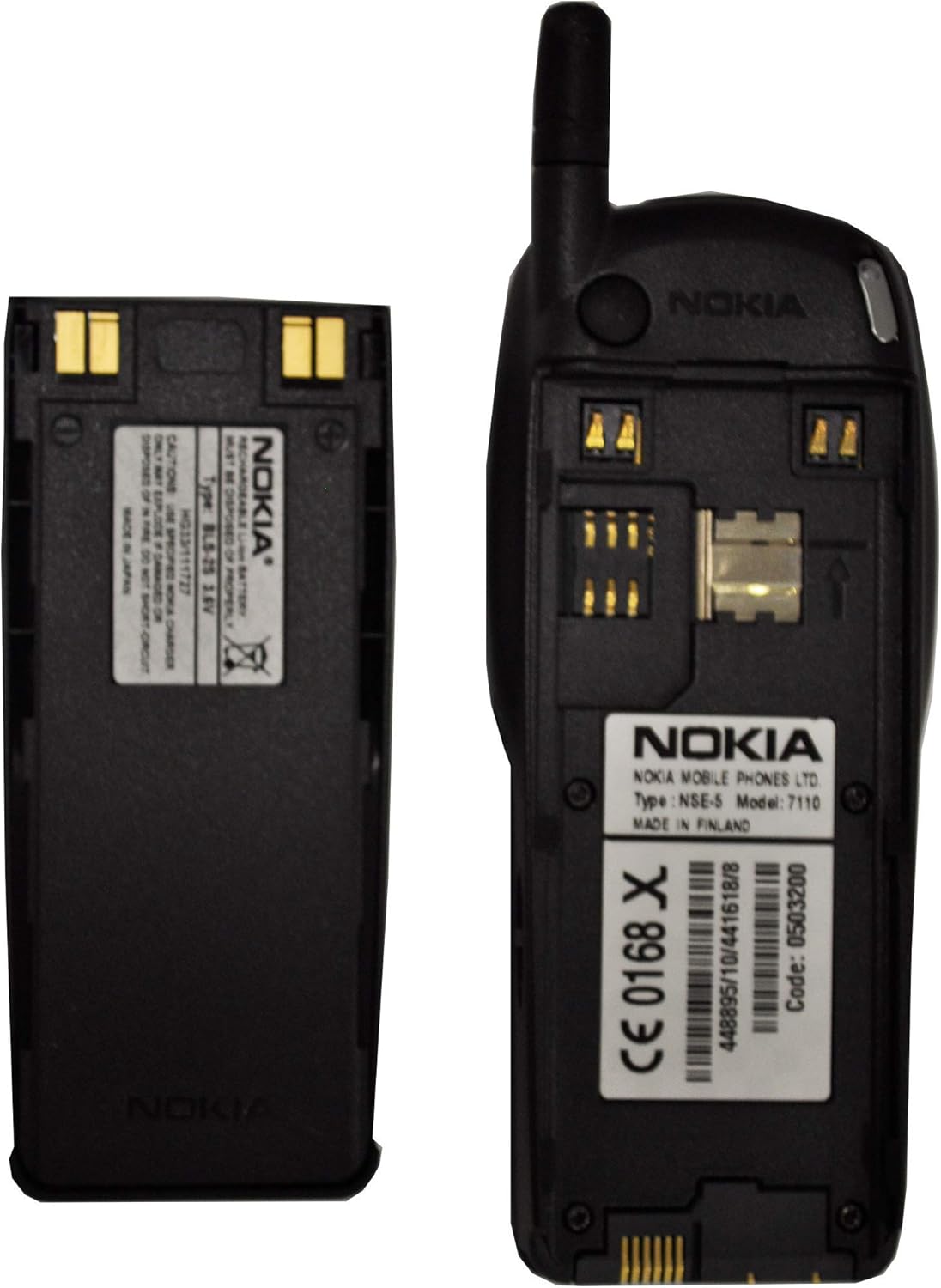 Original Nokia 7110 Factory Unlocked 2G GSM Slider Cellphone - Dark Green/Black