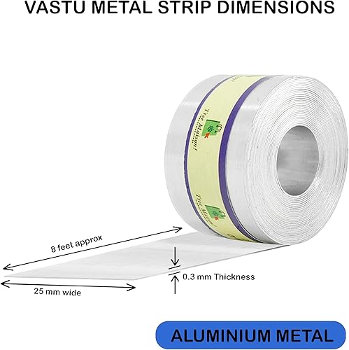 Miniatura 3 de Treemaison Vastu - Tira de aluminio  1 pulgada de ancho, calibre de 0.012 in, 8 pies de longitud  Equilibrio de zona Vastu, corrección de inodoro,
