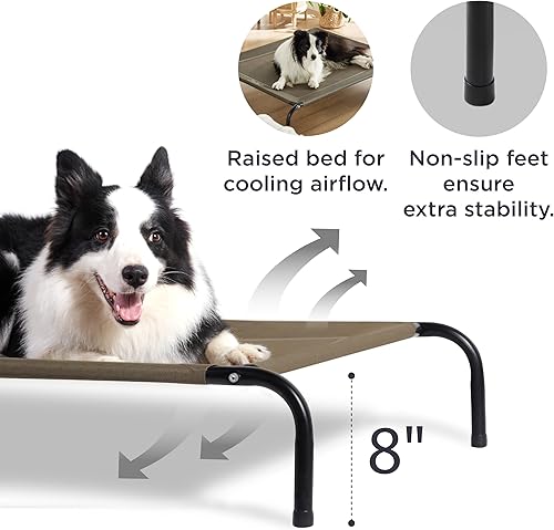 Miniatura 2 de Bedsure - Cama elevada para perros, con patas antideslizantes, marco estable y malla reciclable Teslin, transpirable, para interiores y exteriores,