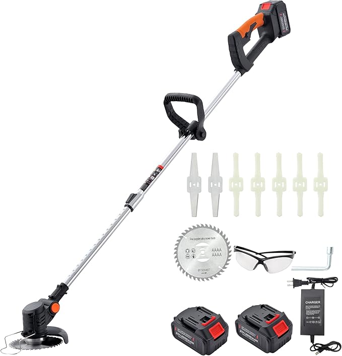 Weed Wacker Cordless Metal Weed Eater Brush Cutter 3 Cutting Capacity 2 Large