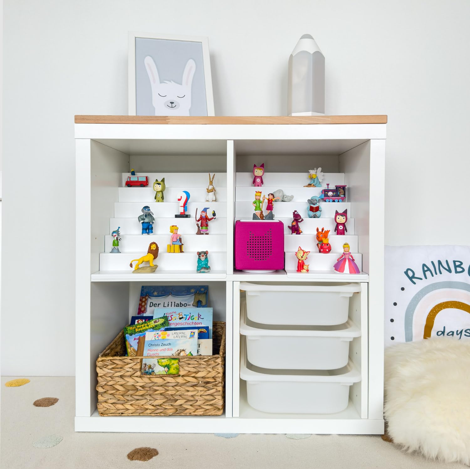 Kallax Einsatz für Tonie Figuren/Magnetischer Kallax Einsatz/Platz für 50+ Tonie-Figuren/Tonie Aufbewahrung für IKEA Kallax/Einfache Montage Küche, Haushalt & Wohnen