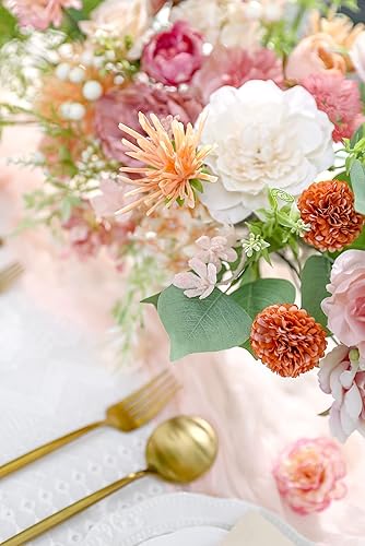 Miniatura 3 de YYHUAWU Juego combinado de flores artificiales con tallos para bricolaje ramos de boda centros de mesa arreglos florales decoración de baby shower