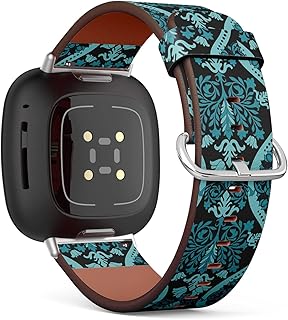 CJBROES Replacement Leather Watch Band, Compatible with Fitbit Versa 3 and Fitbit Sense of Wristband Bracelet Accessory - Vintage Classic