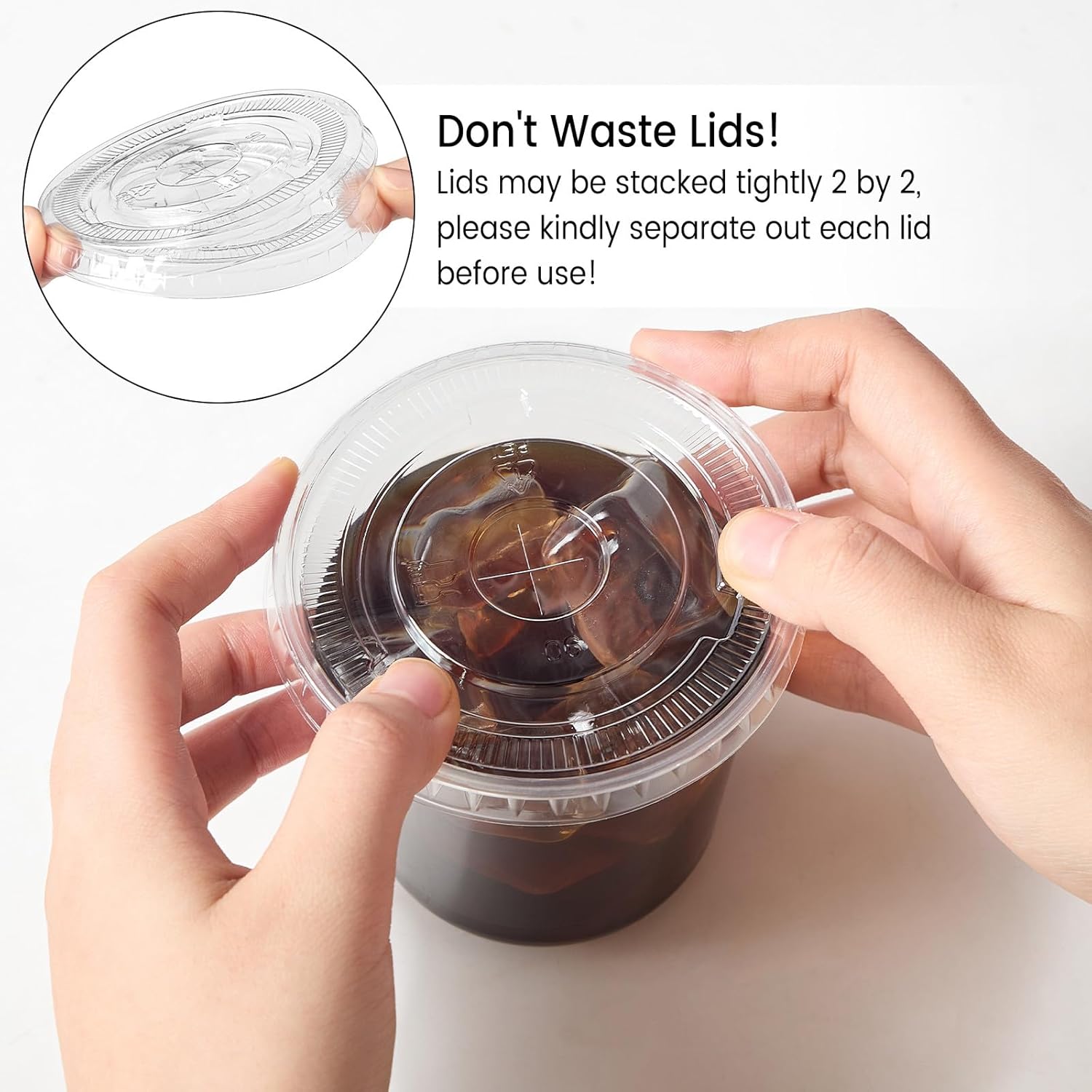 [50 Sets - 12oz Round Bottom Clear Plastic Cups with Lids and Straws, Disposable Iced Coffee Cups with Lids To Go Cold Drink Cups for Smoothies, Juices, Party Catering - Image 8
