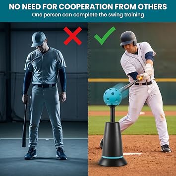 Baseball Training Tee, Portable Batting Trainer,Baseball Tees Hitting, Softball Practice Equipment Utility, Baseball Training for Hitting Without a Pitcher