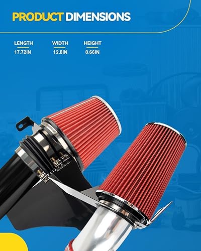 Miniatura 8 de PHILTOP Kit de admisión de aire frío para Ford F150 1997-2003, Expedition 1997-2003, Navigator 1998-1999, F250 1997-1999 (azul) Azul,Rojo -,Rojo y