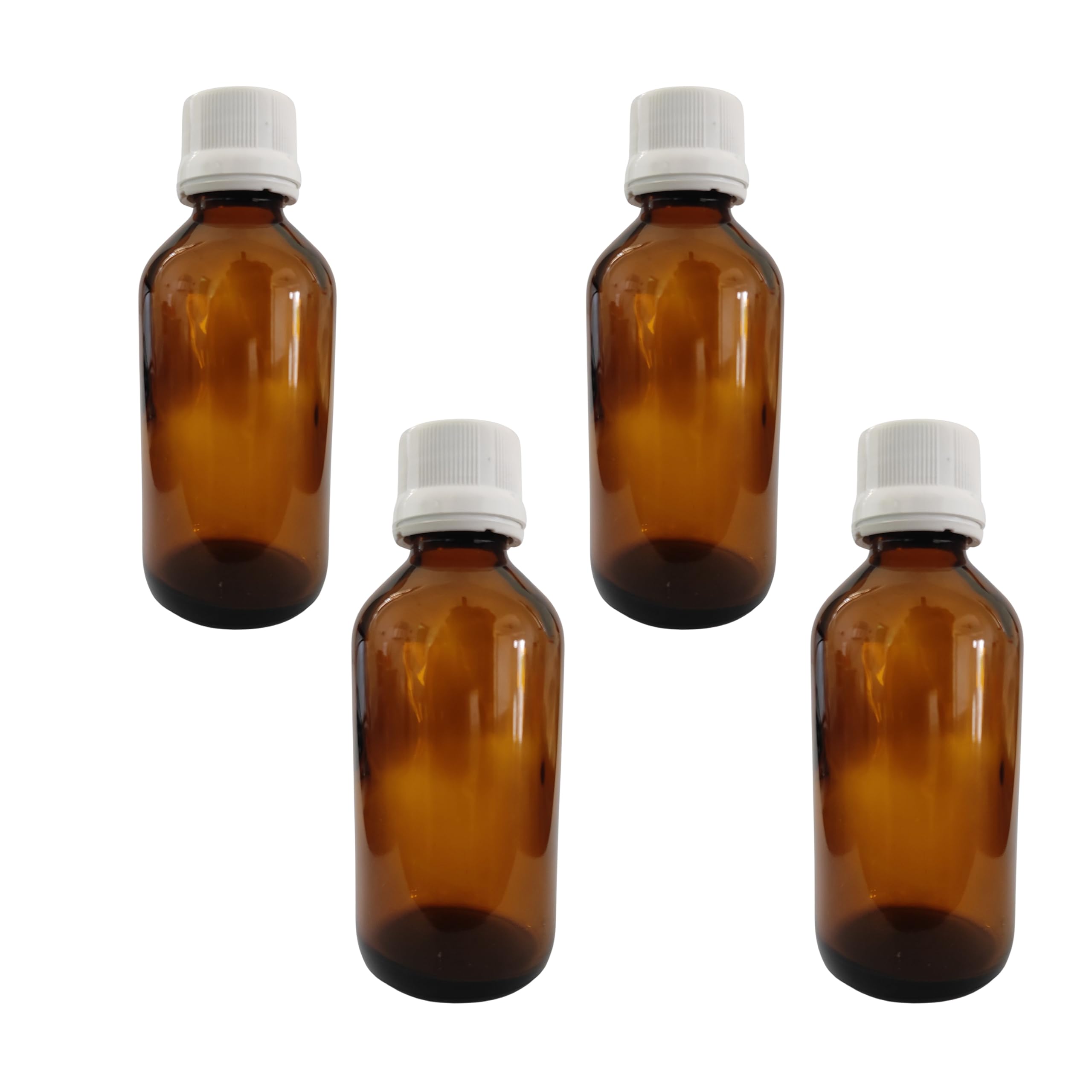 Amber Glass Bottle 100 ml (Pack of 4) | 25 mm Neck with Inner Plug & Secure Locking Cap | UV Protection Brown Bottle for Essential Oils, Chemicals & Liquids-image-43