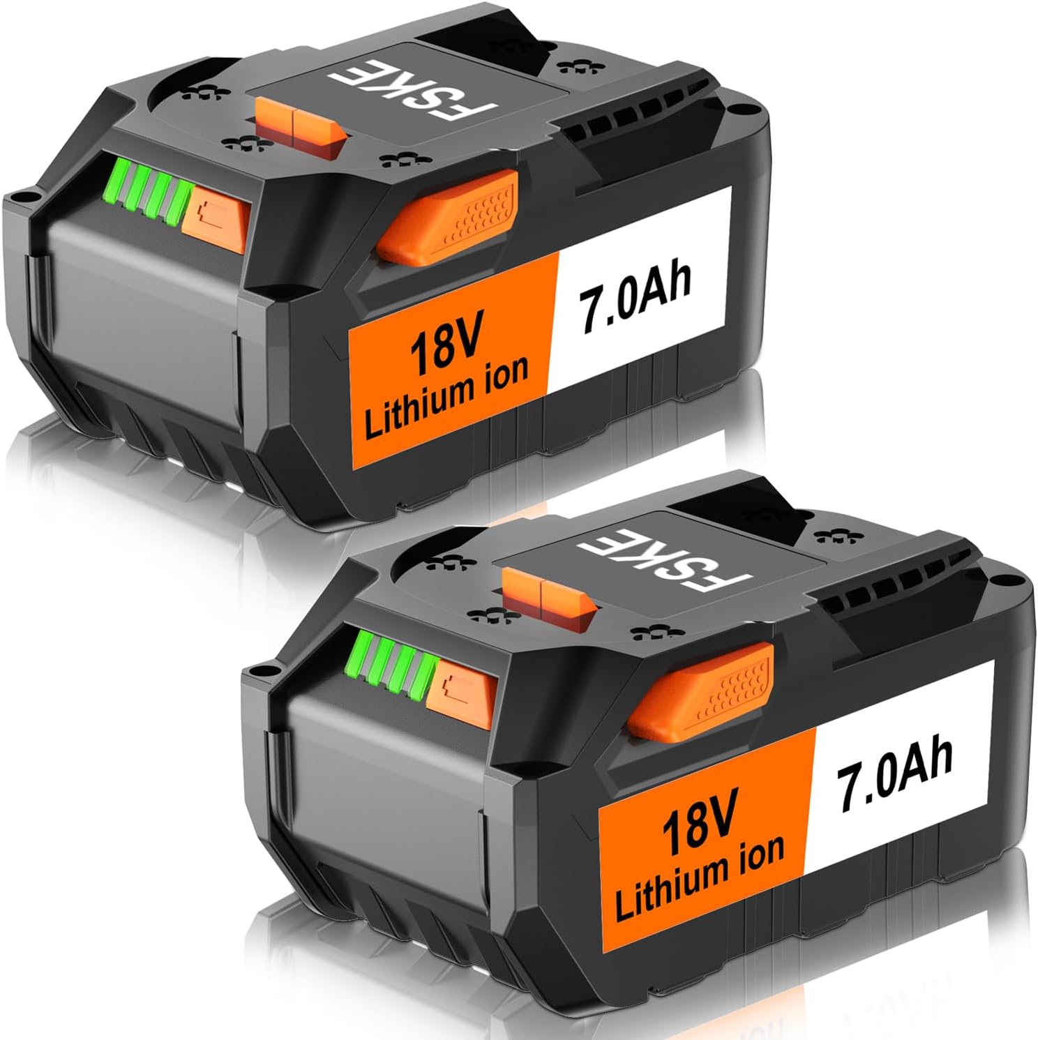 FSKE 7.0Ah Replacement for RIDGID 18V Battery Lithium-ion R840087 R840086 R840083 with Fuel Gauge - Compatible with All RIDGID Battery Cordless Power Tools (2Pack)
