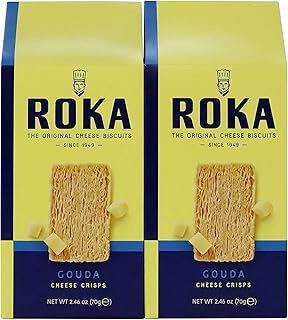 Roka Gouda Cheese Crispies, Imported from Holland, 2.46 oz/70g per bag - (Pack of 2)