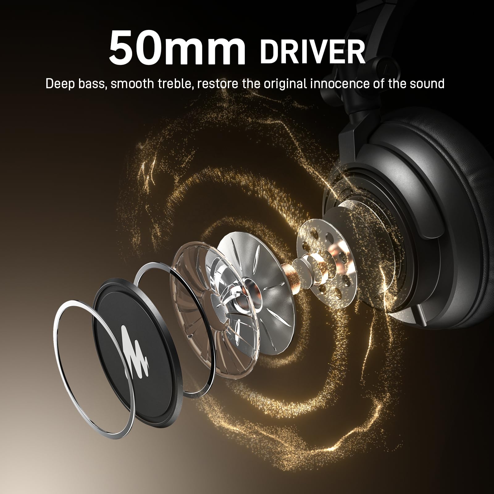 Maono Dynamische Studio-Kopfhörer mit geschlossener Rückseite, 3,5 mm und 6,35 mm Klinkenstecker für Podcasting, Musikproduktion, Streaming und mehr
