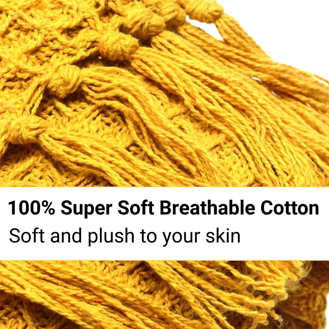 Yellow Mustard Honeycomb Pattern Blanket Cotton Throw Blanket Super Soft for Couch Bedroom Size 70"X55" Birthday