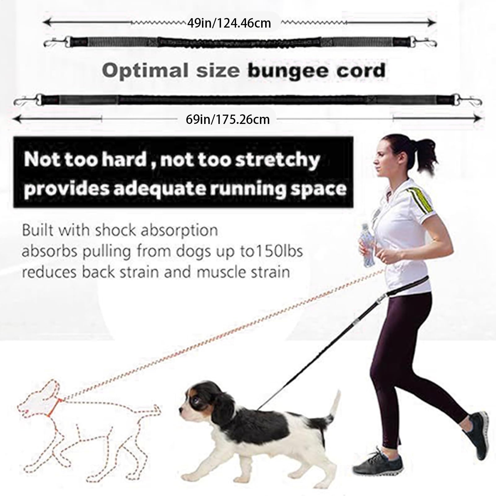 Guinzaglio Con Corda Cani Corda Da Cani Regolabile E Riflettente | Guinzaglio Da Passeggio Con Ideale Per Corsa, Escursionismo, Campeggio, Ciclismo, Attività All'Aperto, Città E Viaggi