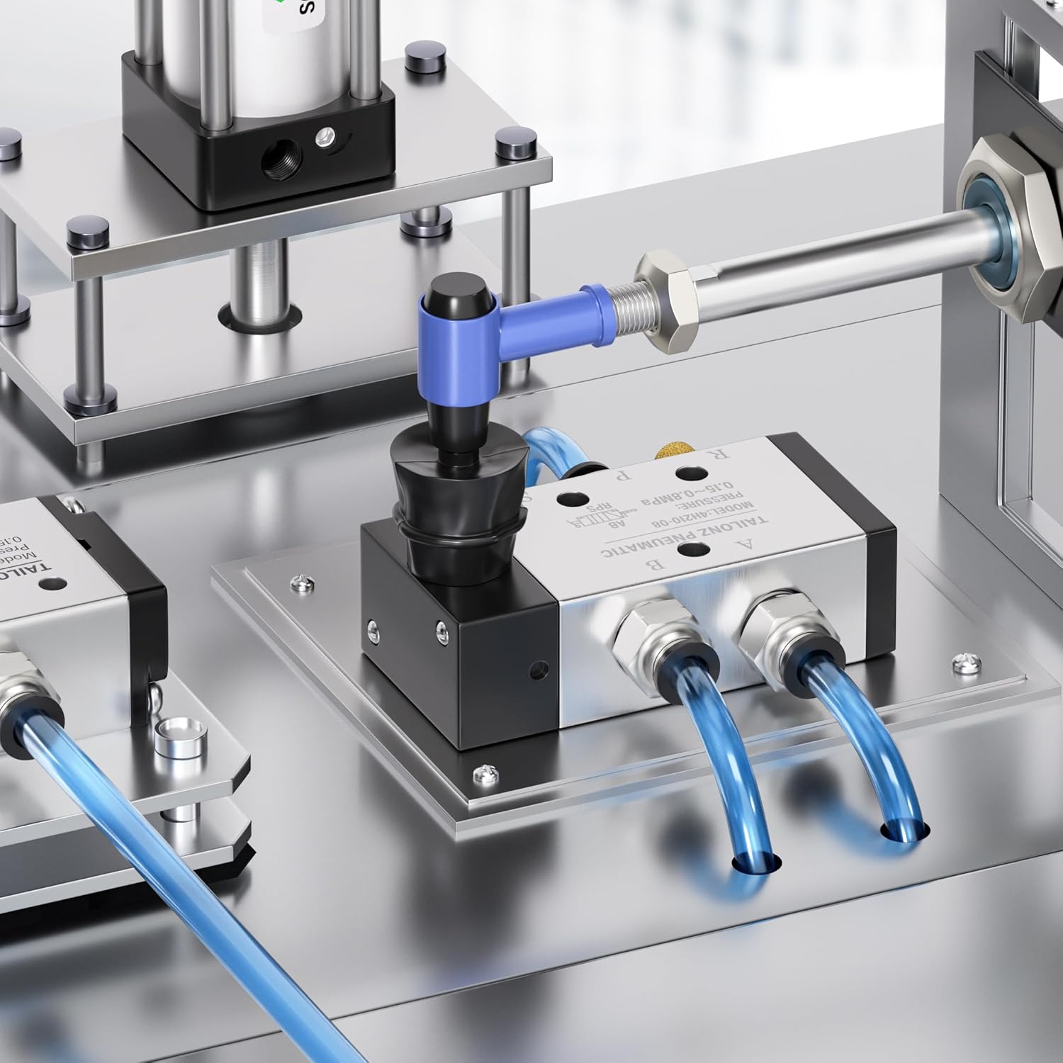 TAILONZ PNEUMATIC 1/4"NPT 5 Way 2 Position Air Hand Lever Operated Valve Pneumatic Solenoid Valve Manual Control Push-Pull 4H210-08