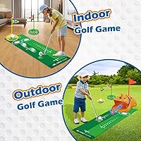Vista 8 de Upgraded Kids Toy Golf Set with Tiger Automatic Golf Returner, Led Light Up Golfballs, 3 Clubs, Putting Mat, 3-5 Toddler Mini Golfs Games, Indoor
