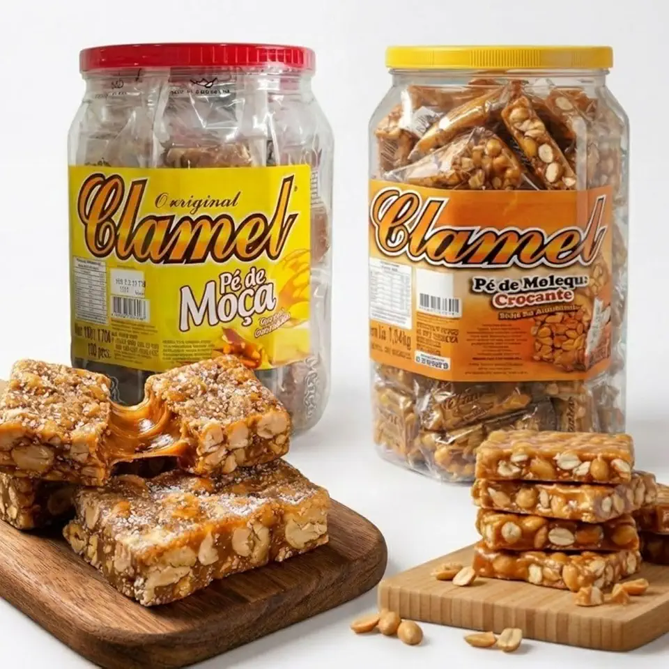 Kit Doces Tradicionais Pe de Moleque Crocante Pe de Moca Cremoso Amendoim Festa Junina Revenda