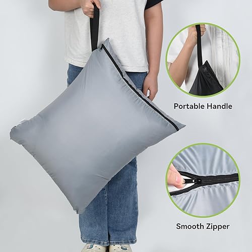 Miniatura 4 de OTraki 2 bolsas húmedas grandes de 24 x 32 pulgadas, reutilizables, impermeables, para húmedos y secos, con asa de cremallera, ropa de cama, abrigo,