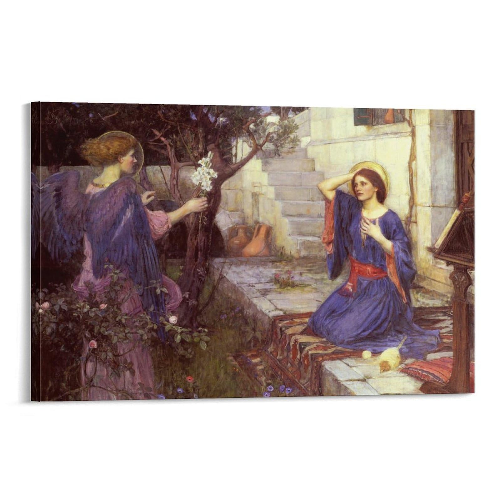 John William Waterhouse Prints 《The Annunciation》 Wall Art Poster Cool Artworks Painting Wall Art Canvas Prints Hanging Picture Home Decor 12x18inch(30x45cm)