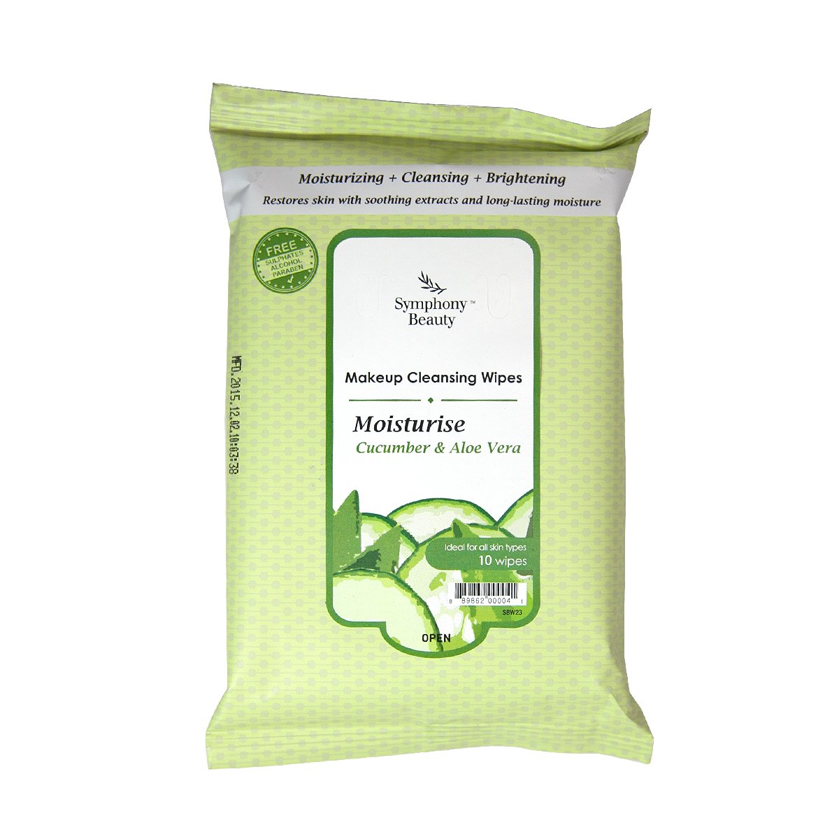 Makeup Cleansing Wipes 10 Wipes (Moisturise - Cucumber & Aloe Vera)