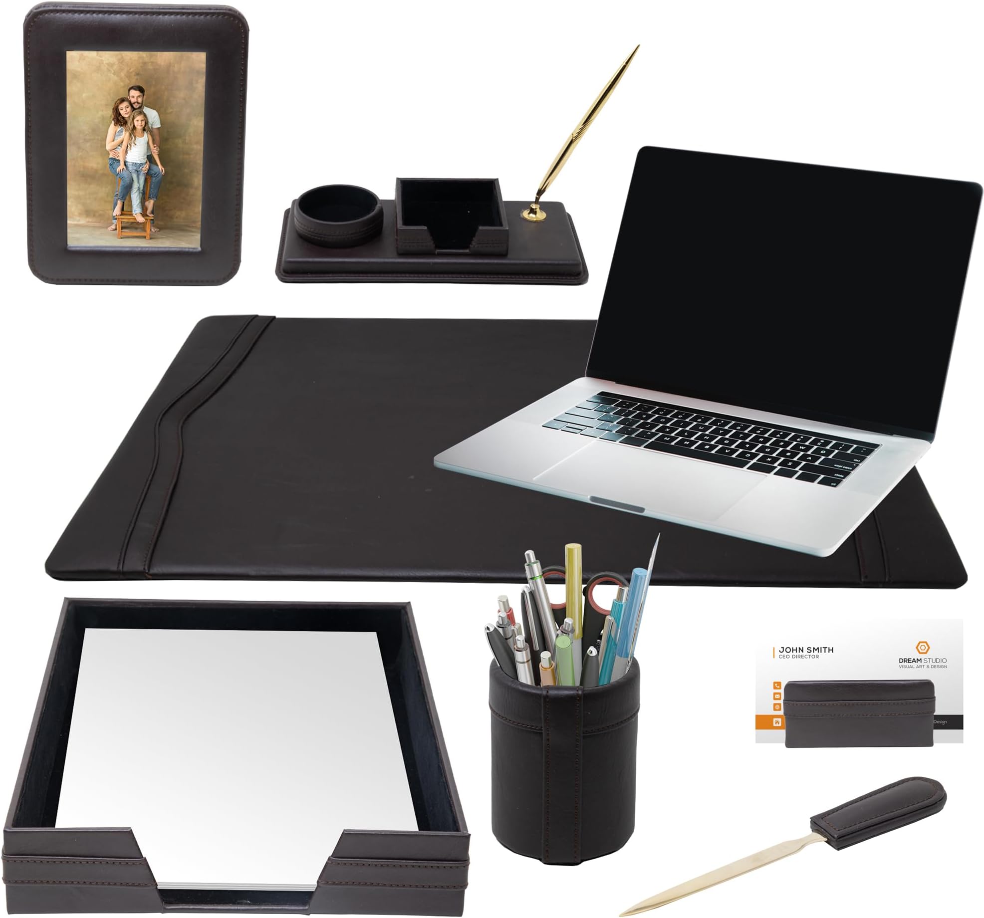 Office Supply Eco-Friendly Leather Desk Set (93-DSN7)
