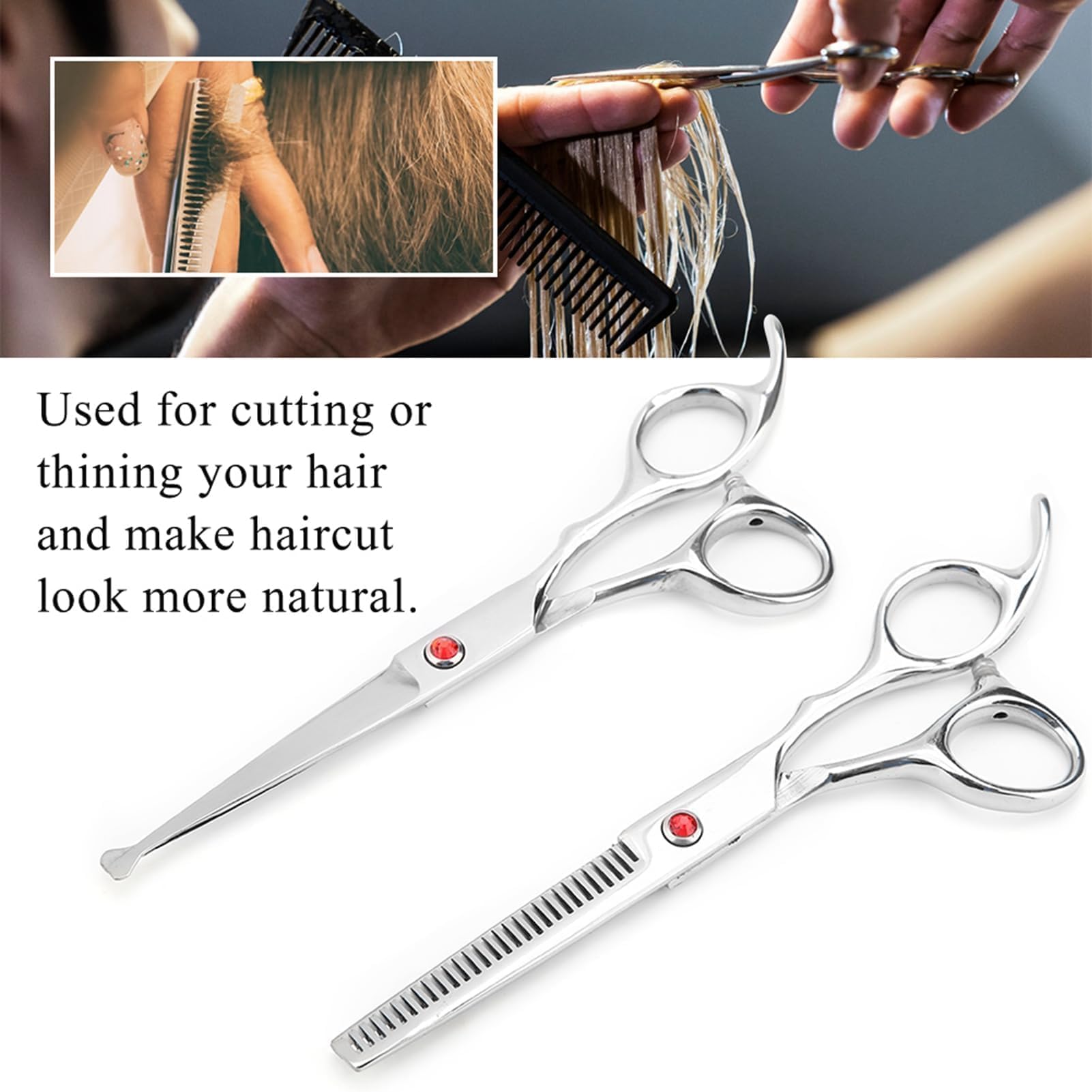 Professionelles Haarschneiden Ausdünnende Schere Set Runde Kopfschere Baby Friseur Schere Set Für Baby Kinder(rot)