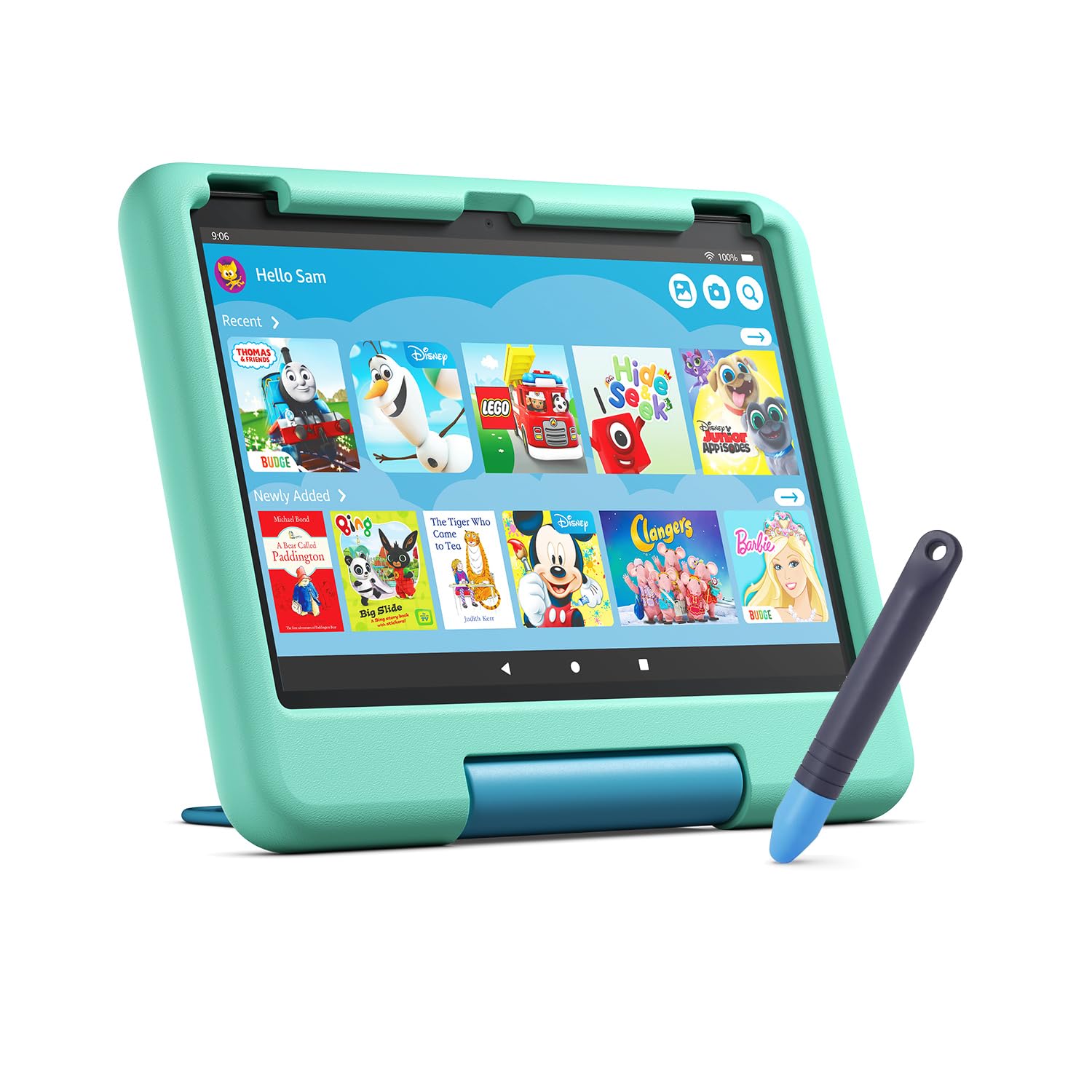 Amazon Fire HD 10 Kids tablet (newest gen) | ages 3–7, includes ads-free books, games, apps and videos that children love, 10.1" brilliant screen, parental controls, 2-year worry-free guarantee, 32 GB — view 10