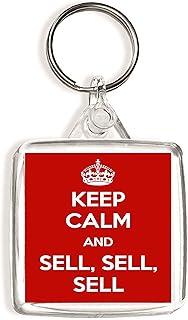 Keep Calm and Sell, Sell, Sell - Square Keyring