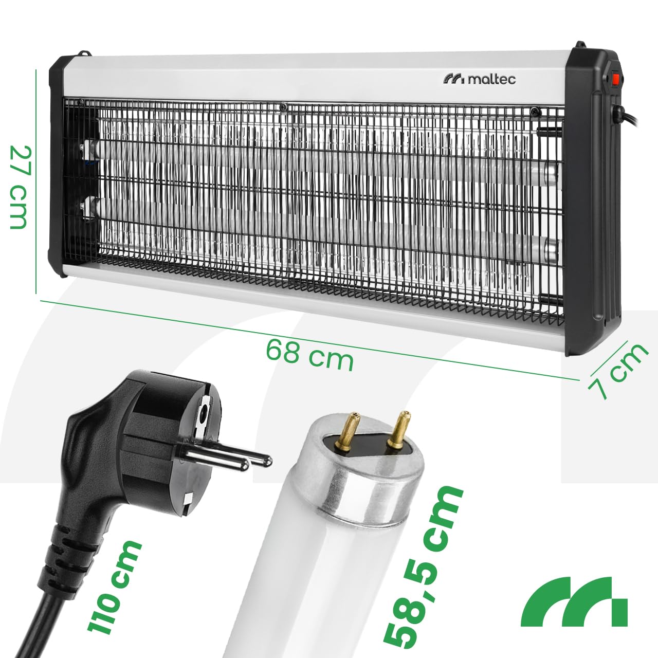 MalTec MasterKiller elektryczna pułapka na owady, 40 W, UV, lampa przeciw komarom