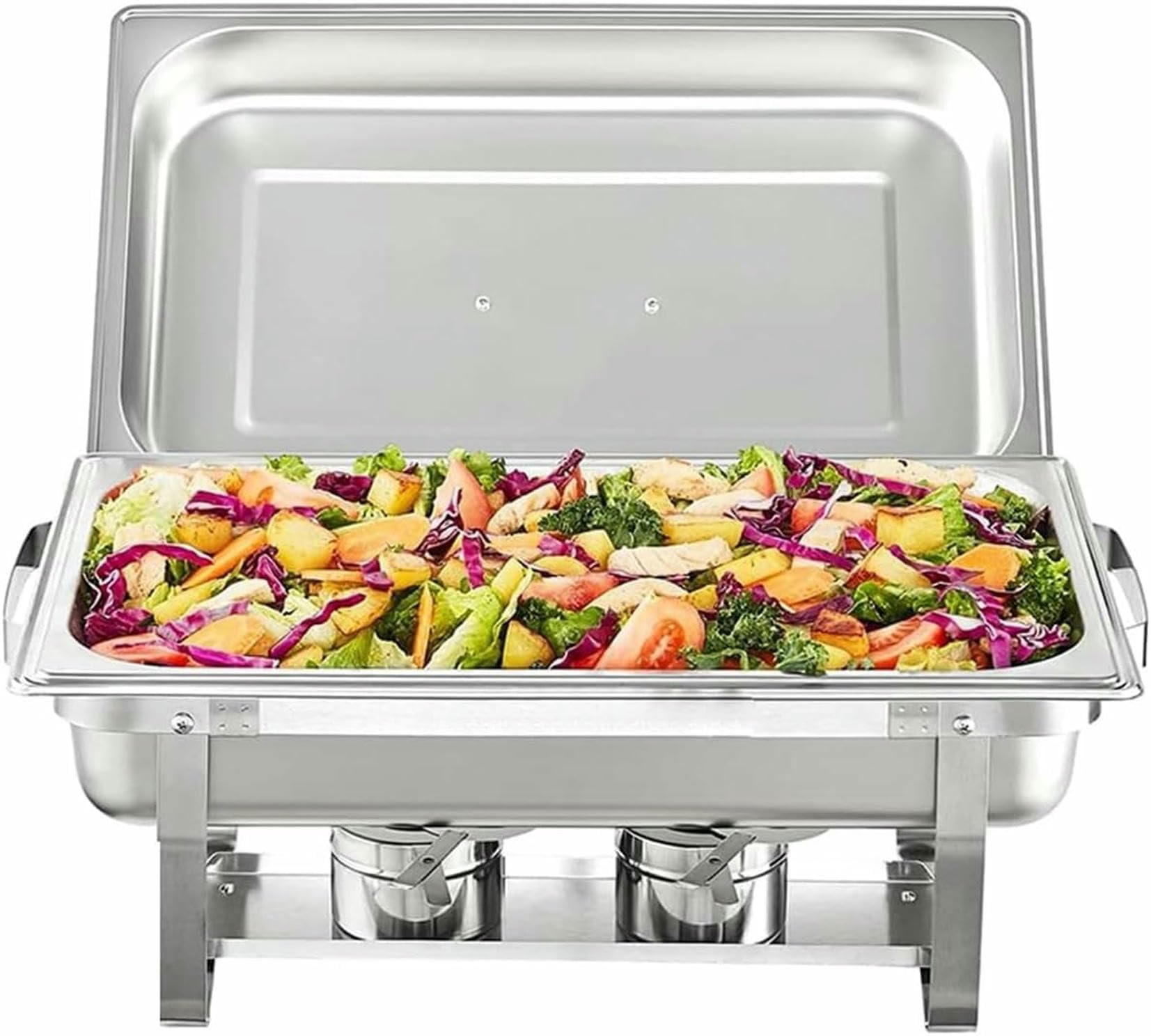 9L Chafing Dish Catering Buffet Set, Acciaio Inossidabile Chafing Dish Buffet Set, Anti Scaldabagno Buffet Scaldabagno Scaldabagni per Utensili da Cucina, Argento
