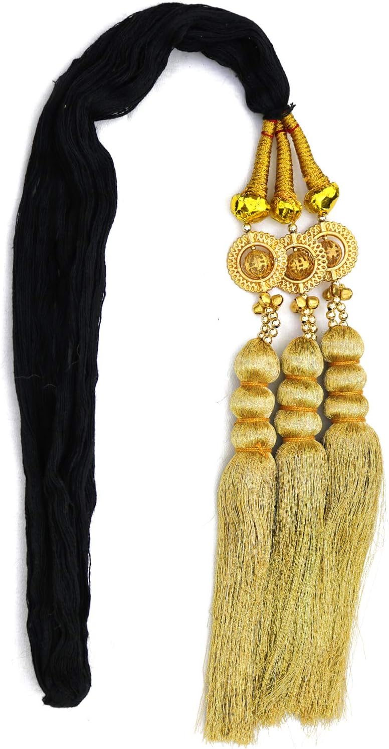 Paradise® Tassles Hair Extensions For Women And Girls/Parandi Used As Braid/hair Parandi Choti Hair For Women/Big Hair Parada with Golden Pearls