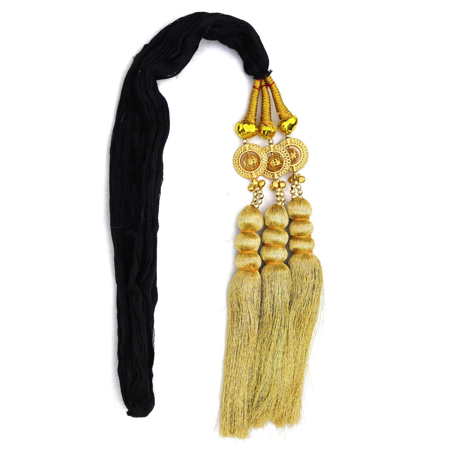Paradise® Tassles Hair Extensions For Women And Girls/Parandi Used As Braid/hair Parandi Choti Hair For Women/Big Hair Parada with Golden Pearls