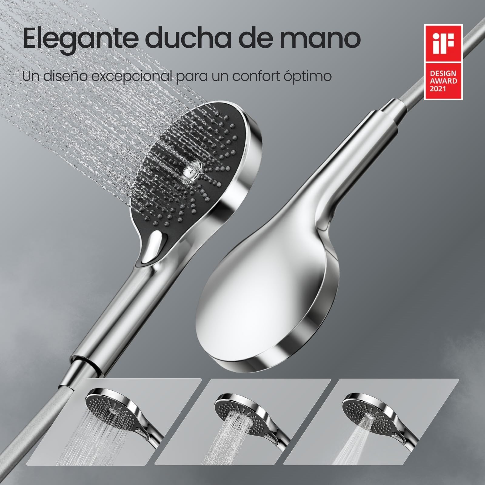 EMKE Columna de Ducha con Termostato, Cromado, Iluminación LED