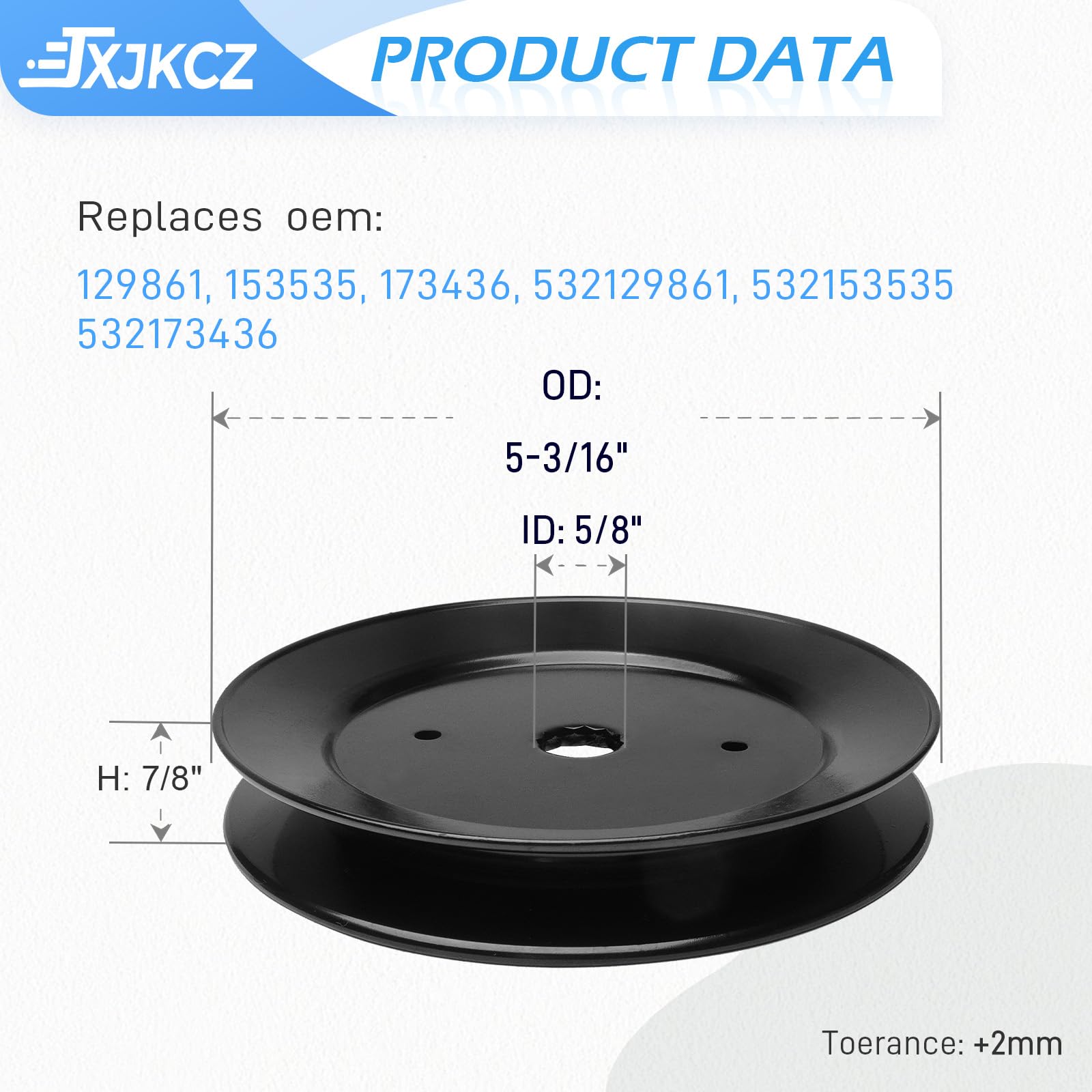 130794 128285 husillo con conjunto de polea 153535 apto para cortacésped CRA ftsman LT1000 LT2000 DYT4000 de 42 pulgadas, HU, Pou LAN Pro, superficie de poliuretano de color negro, paquete de 2
