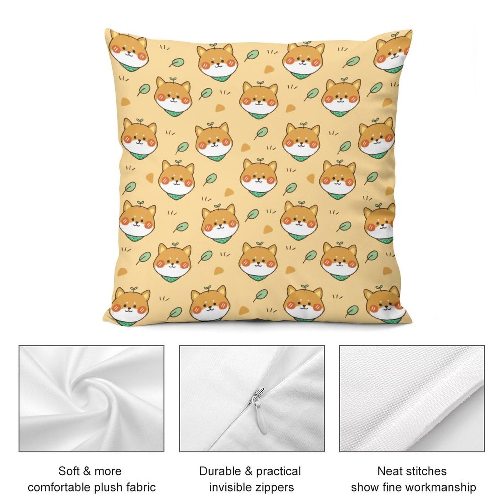 Kissenbezug 30x30 Cm Mit Avocado-Muster – Aus Weichem Plüsch, Verdeckter Reißverschluss, Für Sofa & Bett