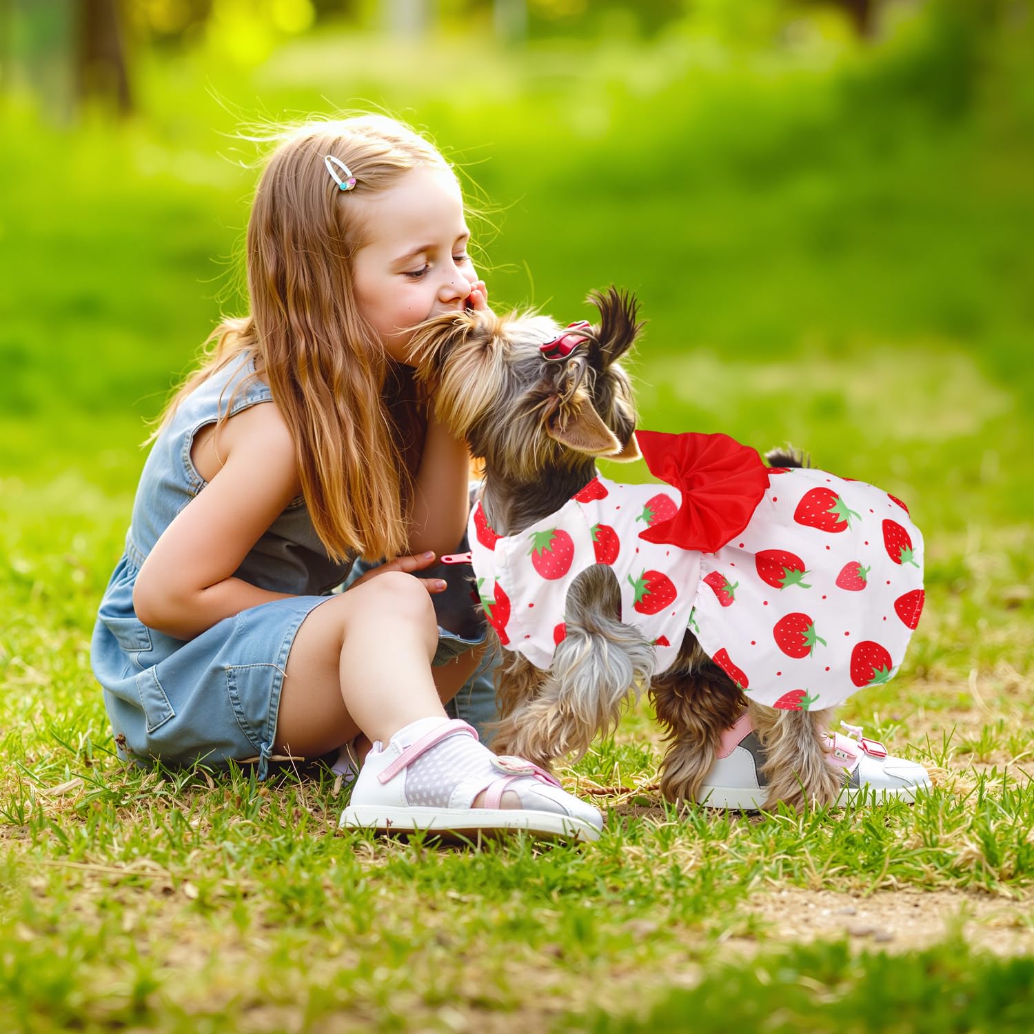 5 Pack Girl Dog Clothes Floral Summer Puppy Princess Bowknot Dog Dresses for Small Dogs Girl Clothes Cute Outfits for Boys Girls Pets Cats Dogs (Small, Floral Summer)