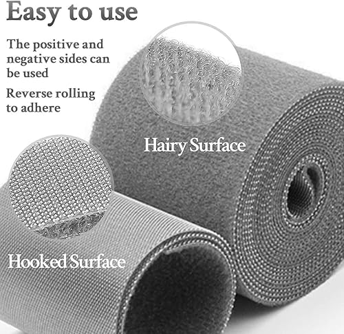 Miniatura 6 de Cinta de sujeción reutilizable de 32 pies, bridas de cables de doble cara, gancho y bucle, cinta de gestión de cables, resistencia y durabilidad de